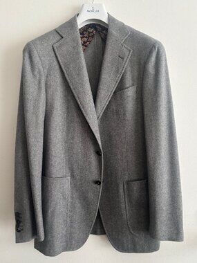 $3495 Pal Zileri Unstructured 3-roll-2 Grey Cashmere Mink Sport Coat - 38 Long